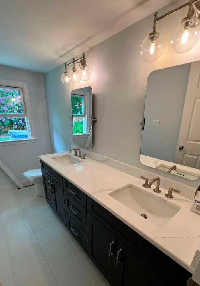 Bathroom vanity and basin